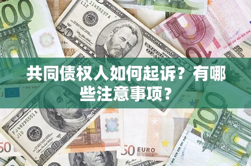北京共同债权人如何起诉？有哪些注意事项？